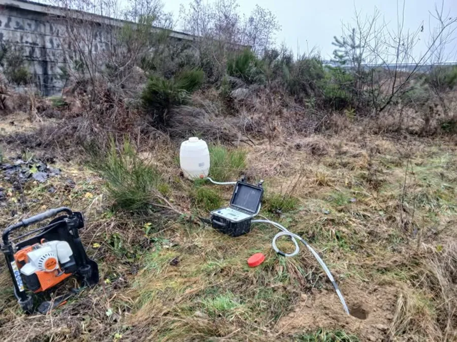 Test de perméabilité en cours — équipement complet